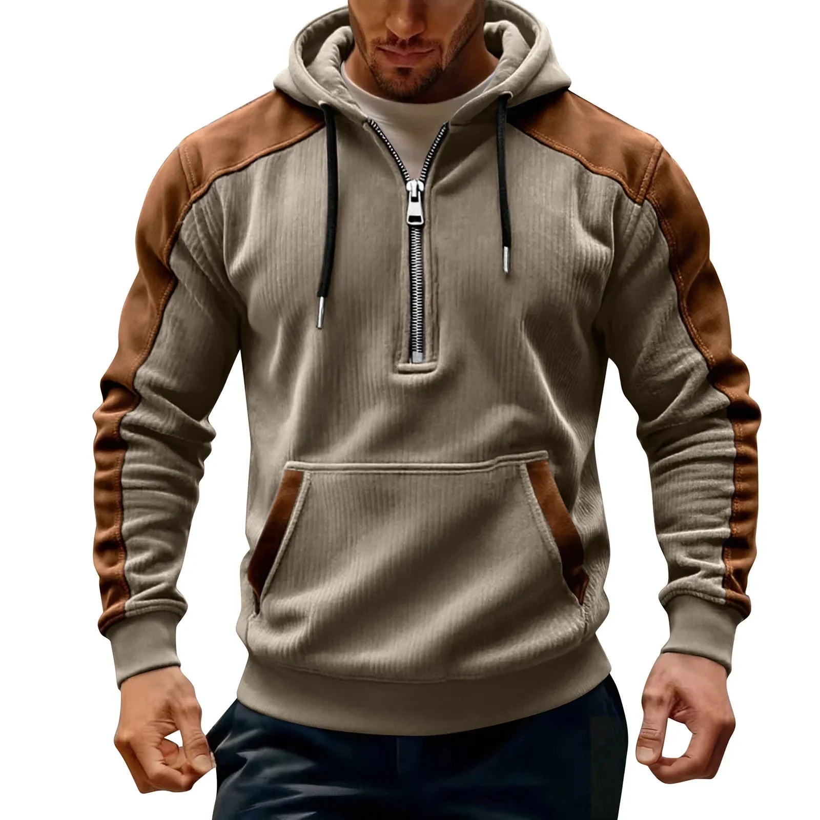 Lumeon | cHerenhoodiejack met ritssluiting, casual sweatshirt met capuchon