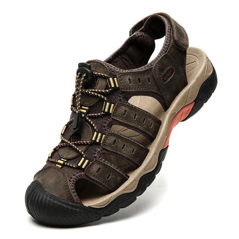 ComforTrek | Sandales en cuir pour hommes - chaussures d'été résistantes et respirantes