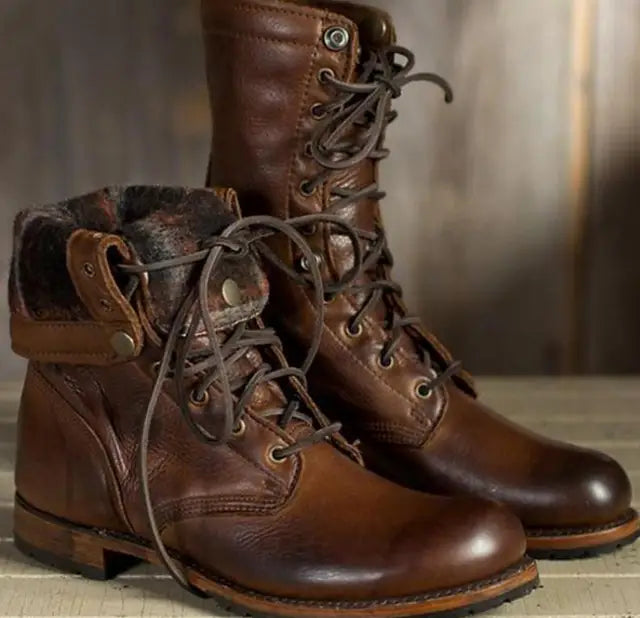Talyssia | Leren enkellaarsjes voor dames – Stijlvolle veterschoenen