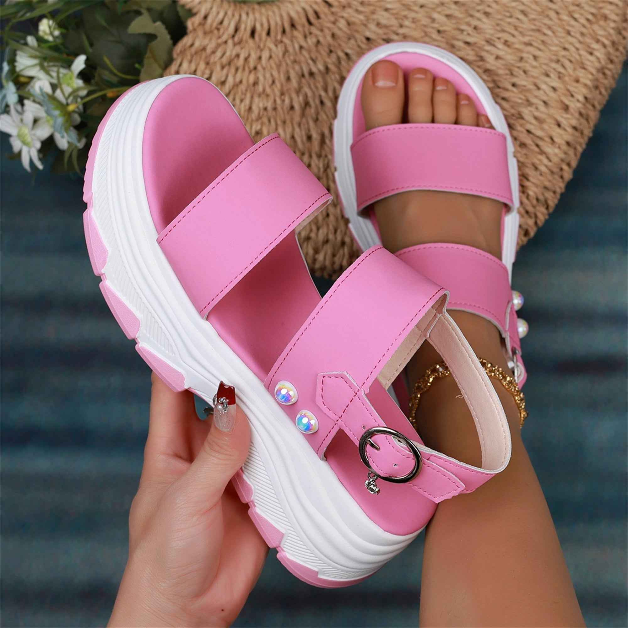 Talira | Dames Actieve Sandalen met Dubbele Band, Gevoerde Schokabsorberende Zool