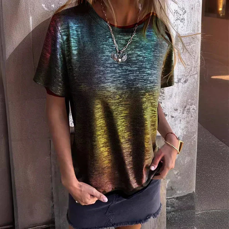 Isalune | Dames metallic blouse – glanzende party top, elegante uitgaantop