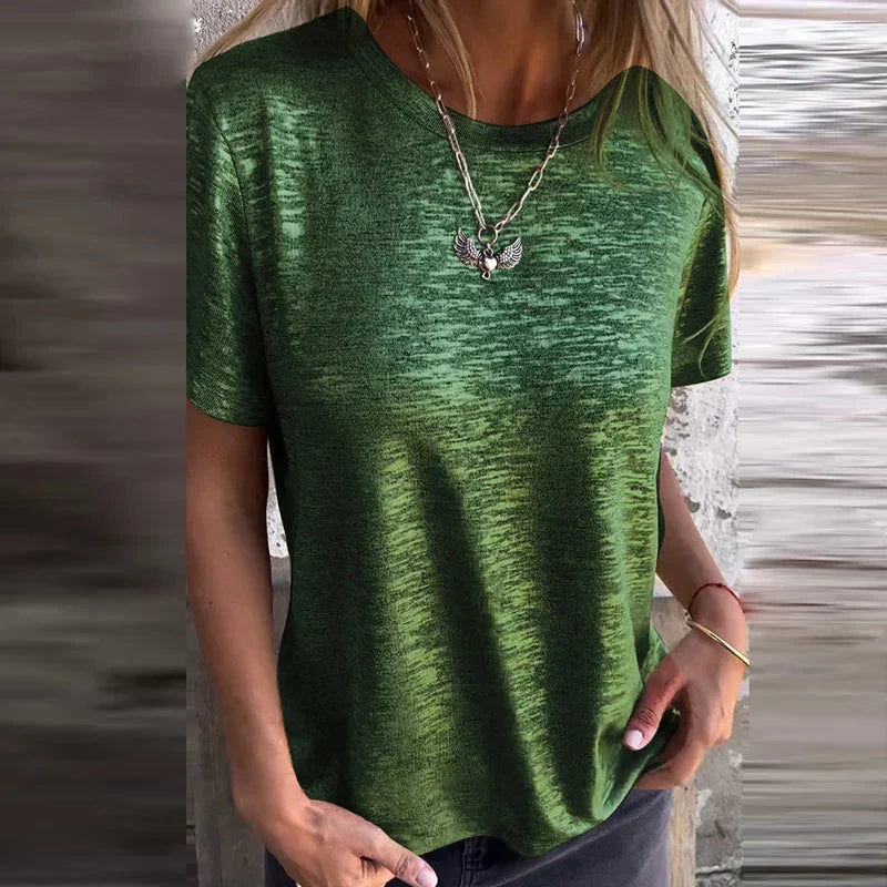 Isalune | Dames metallic blouse – glanzende party top, elegante uitgaantop