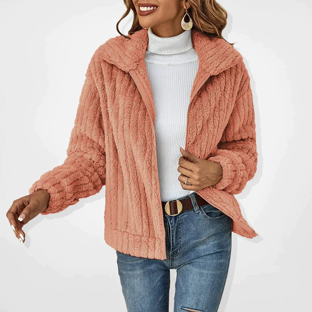 Xylena | Langer Damen-Fleecepullover mit Reißverschluss – Warme, lässige Outdoor-Pulloverjacke