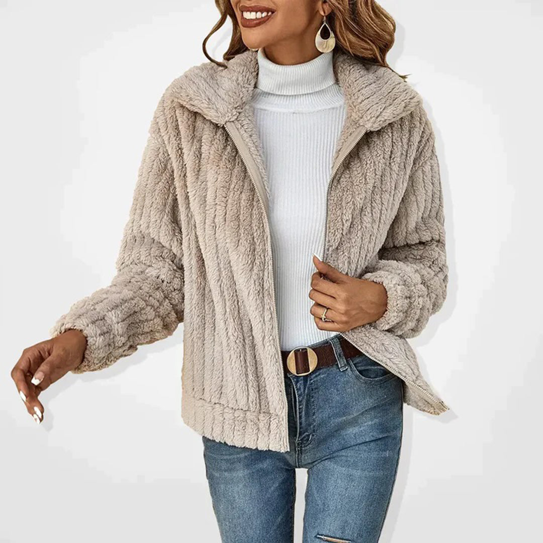 Xylena | Pull long zippé en polaire pour femme – Veste chaude et décontractée pour l'extérieur