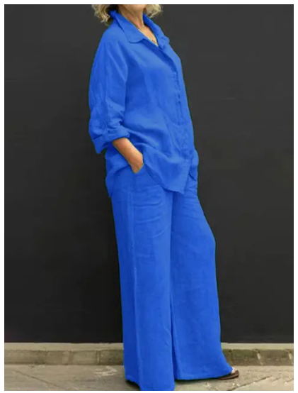 Felyn | Casual linnen set – Vintage zomerse outfit voor dames met losse pasvorm