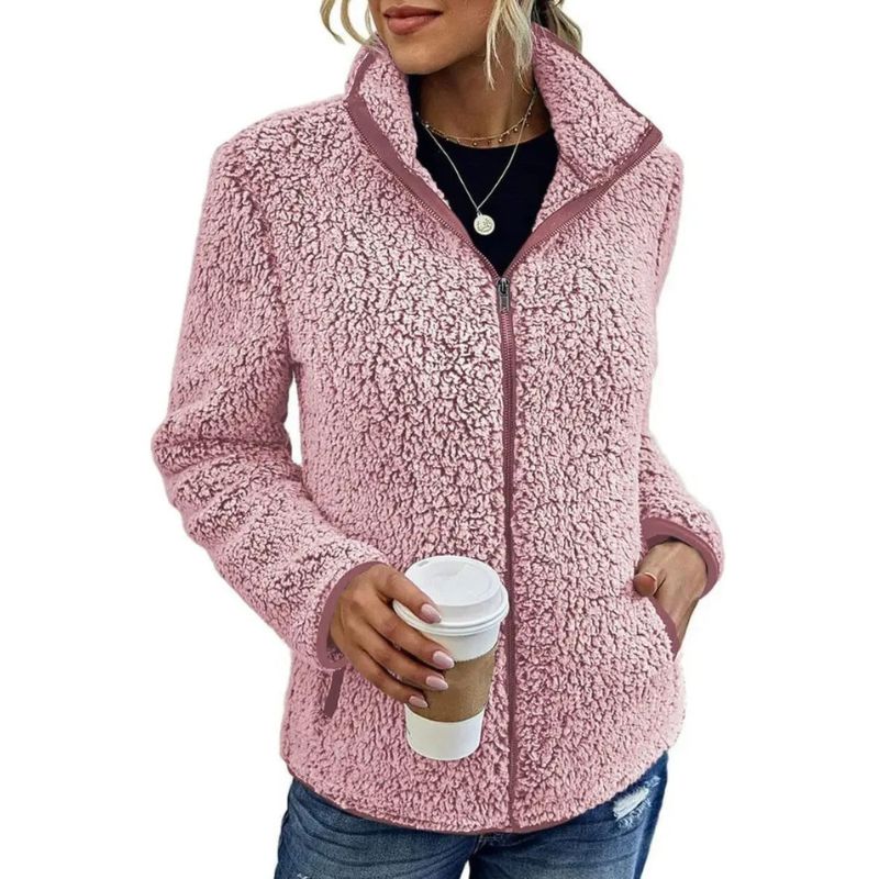 Delvanna | Dames winter fleece jas – Warme, zachte casual outdoor jas