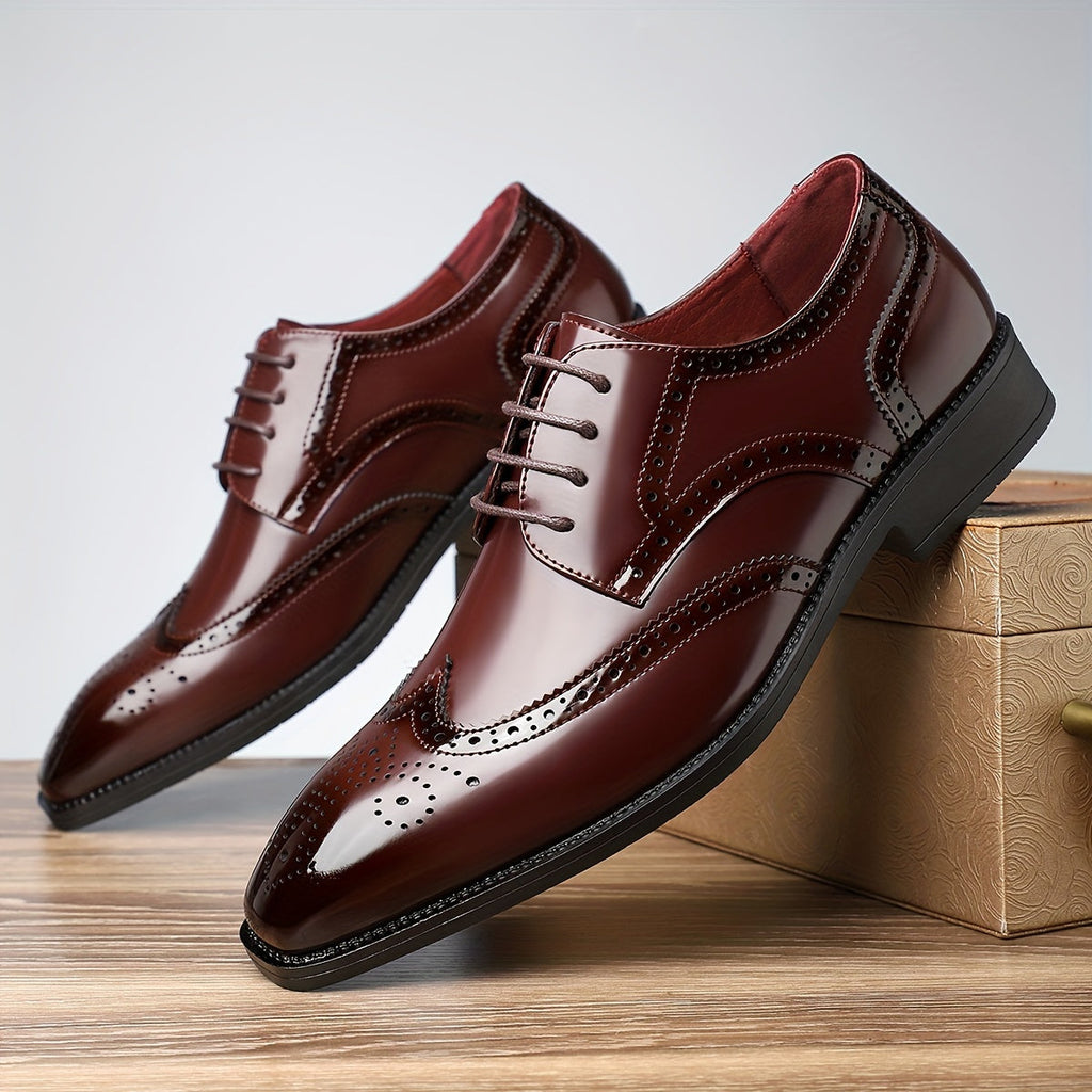 Tonford | Chaussures habillées Oxford vintage bicolores pour homme - bout pointu, brogues formelles en cuir