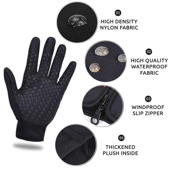 WarmGrip | Gants thermiques d'hiver unisexes – compatibles avec les écrans tactiles, coupe-vent et imperméables