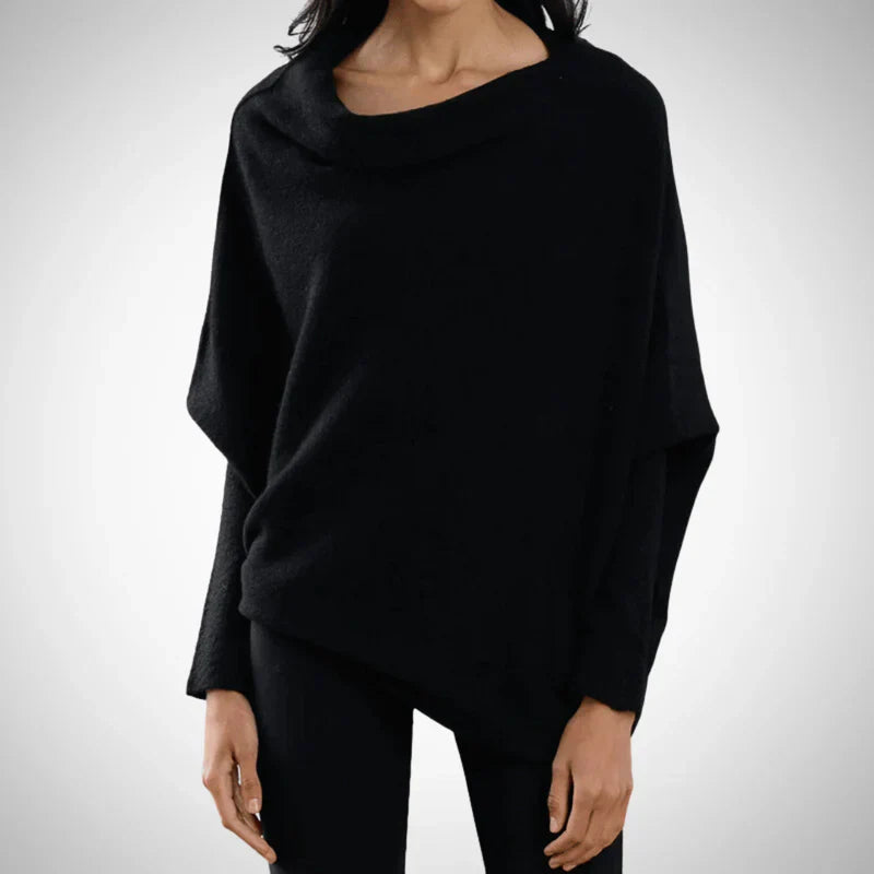 Caelina | Dames modieuze trui – one-shoulder design, stijlvolle gebreide top