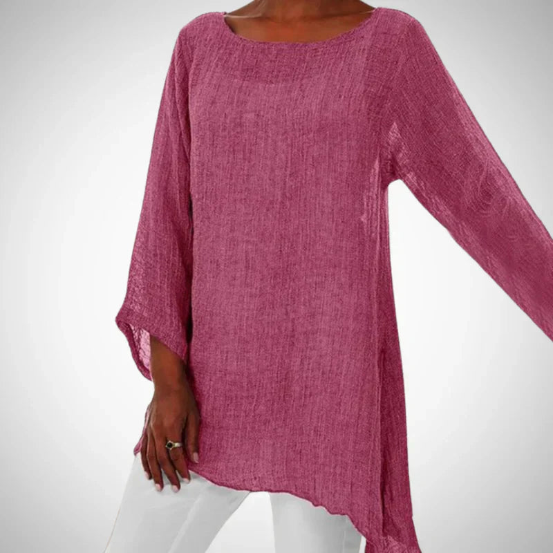 Priscae | Dames elegante top met lange mouwen – lichte blouse voor werk en dagelijks gebruik