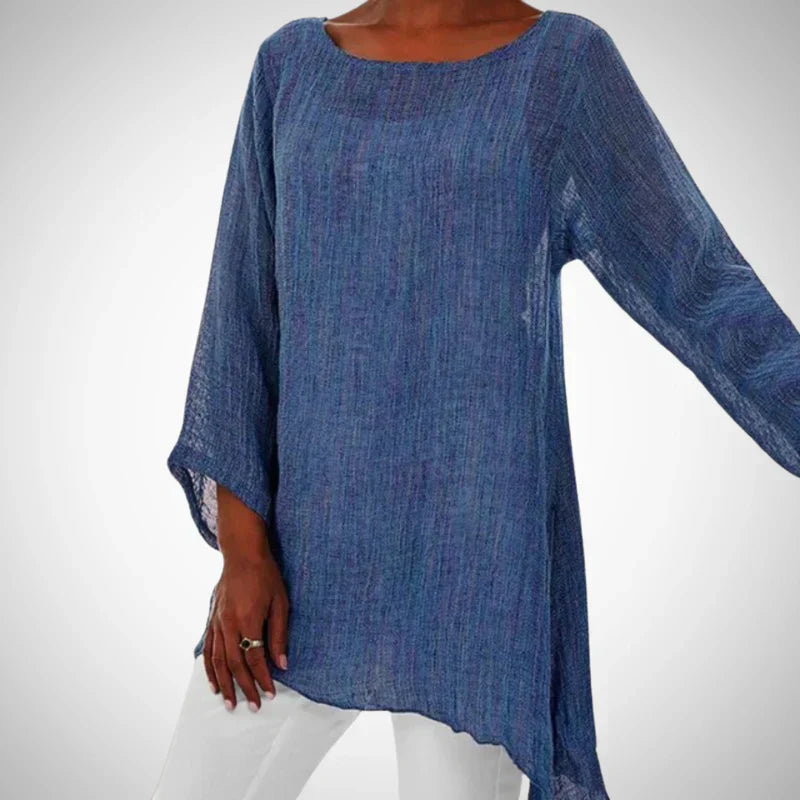 Priscae | Dames elegante top met lange mouwen – lichte blouse voor werk en dagelijks gebruik