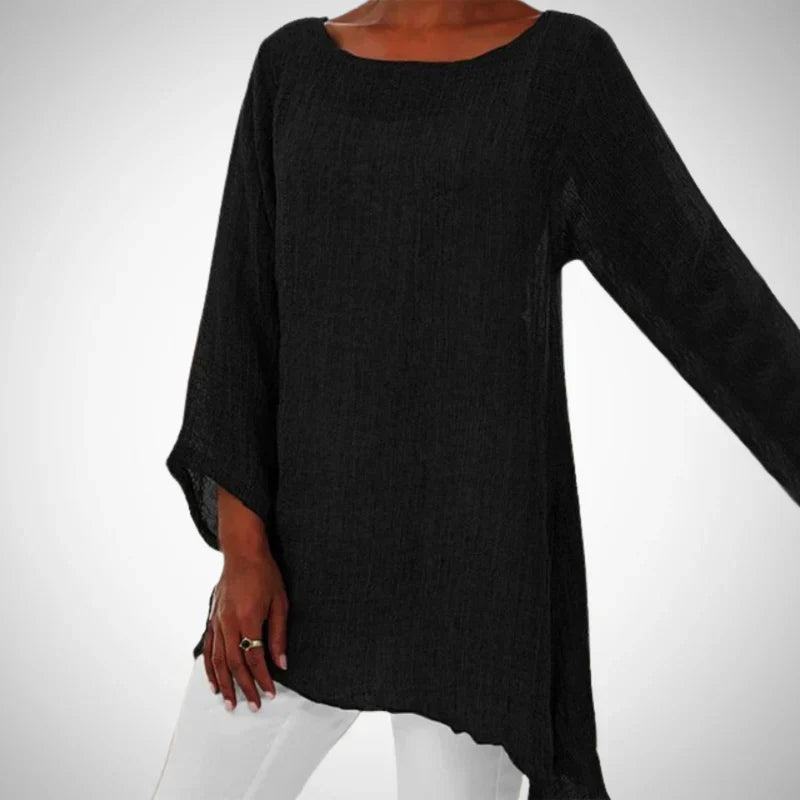 Priscae | Dames elegante top met lange mouwen – lichte blouse voor werk en dagelijks gebruik