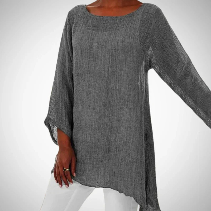 Priscae | Dames elegante top met lange mouwen – lichte blouse voor werk en dagelijks gebruik