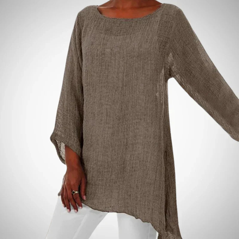Priscae | Dames elegante top met lange mouwen – lichte blouse voor werk en dagelijks gebruik