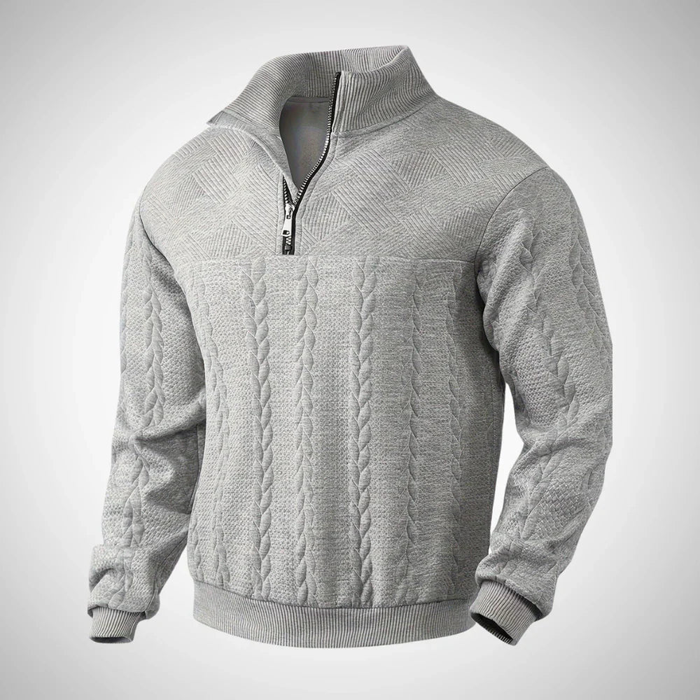 Iveron | Heren Half-Zip Trui – Pullover met Opstaande Kraag, Casual Gebreide Top, Vintage Stijl
