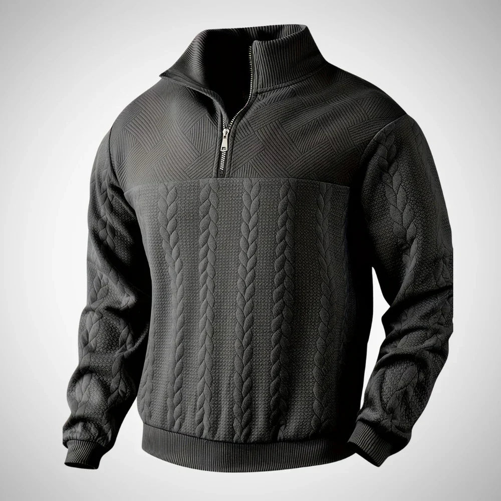 Iveron | Heren Half-Zip Trui – Pullover met Opstaande Kraag, Casual Gebreide Top, Vintage Stijl