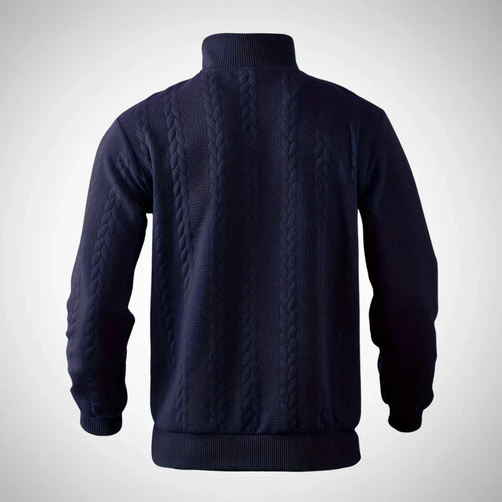 Iveron | Heren Half-Zip Trui – Pullover met Opstaande Kraag, Casual Gebreide Top, Vintage Stijl