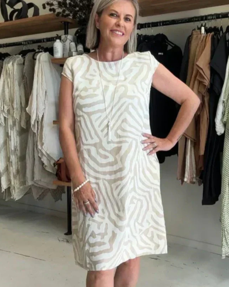 Parnella | Korte mouwen jurk met zakken voor dames – Relaxte casual zomerjurk voor elke dag