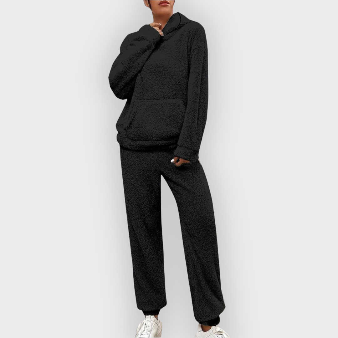 Corenne | Teddy loungewear set voor dames, ultrazachte hoodie en broek, comfortabele loungewear