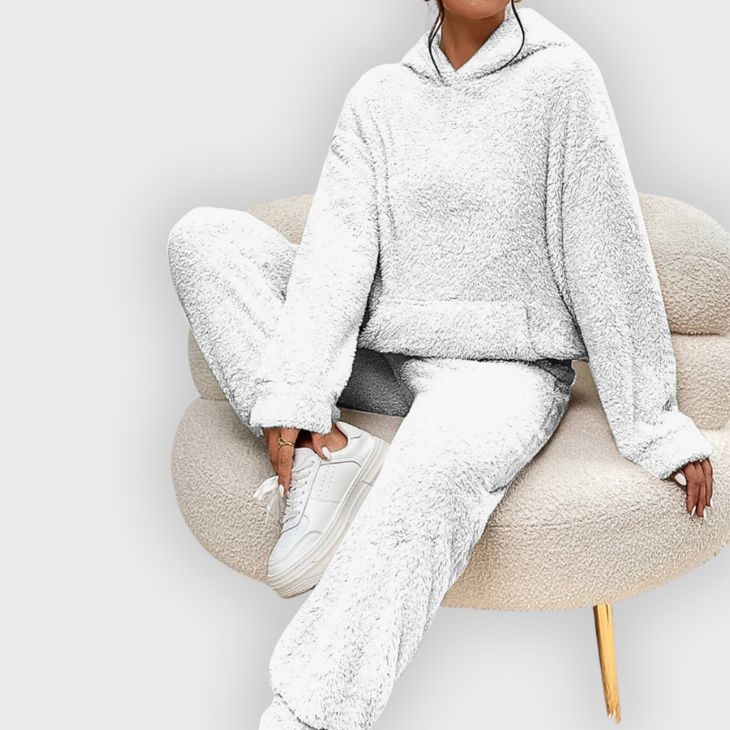 Corenne | Teddy-Loungewear-Set für Damen, ultraweicher Hoodie und Hose, bequeme Loungewear