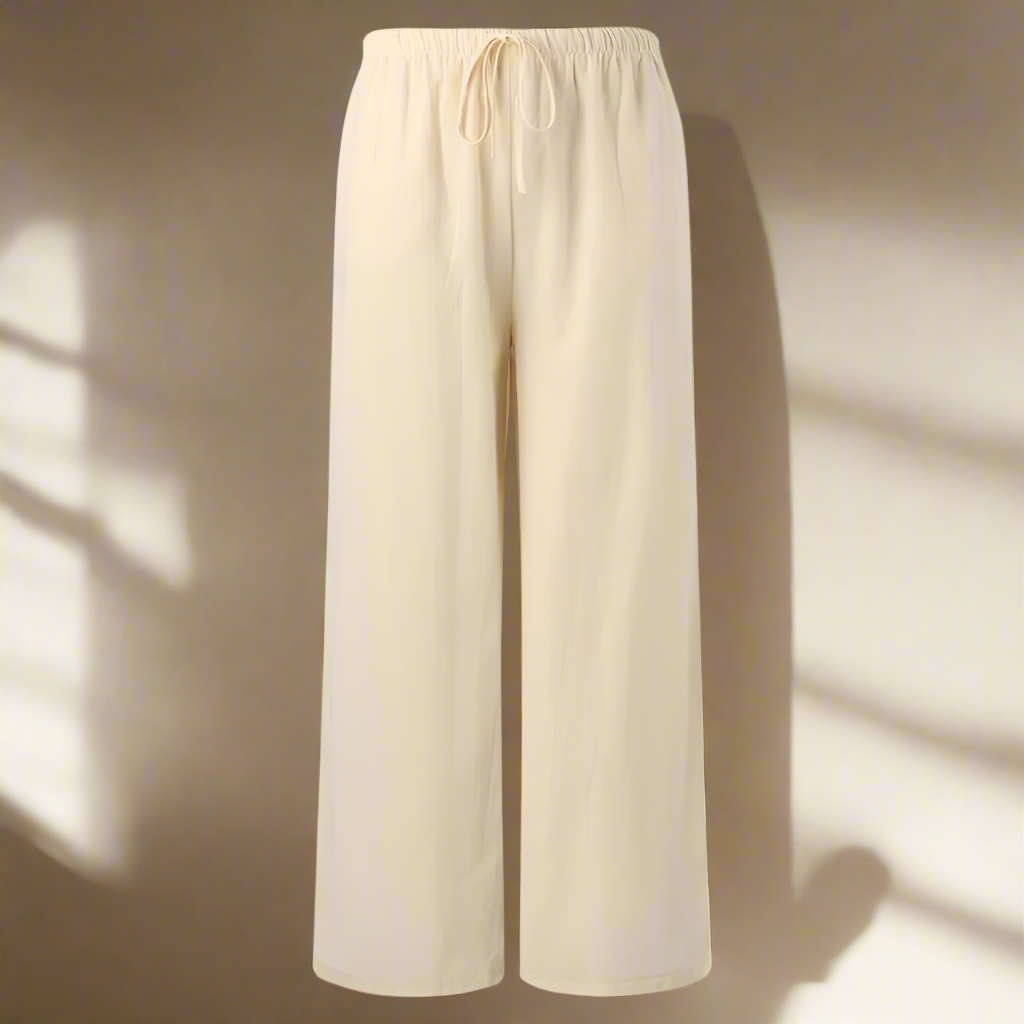 Caine | Chique damesbroek met wijde pijpen – Elegante kantoorbroek met hoge taille