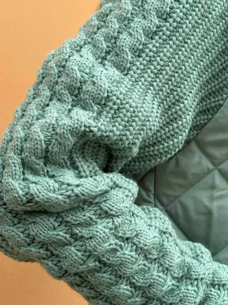 Myrivelle | Damen-Steppjacke – Strickjacke mit langen Ärmeln, Stehkragen, leichter, warmer Wintermantel
