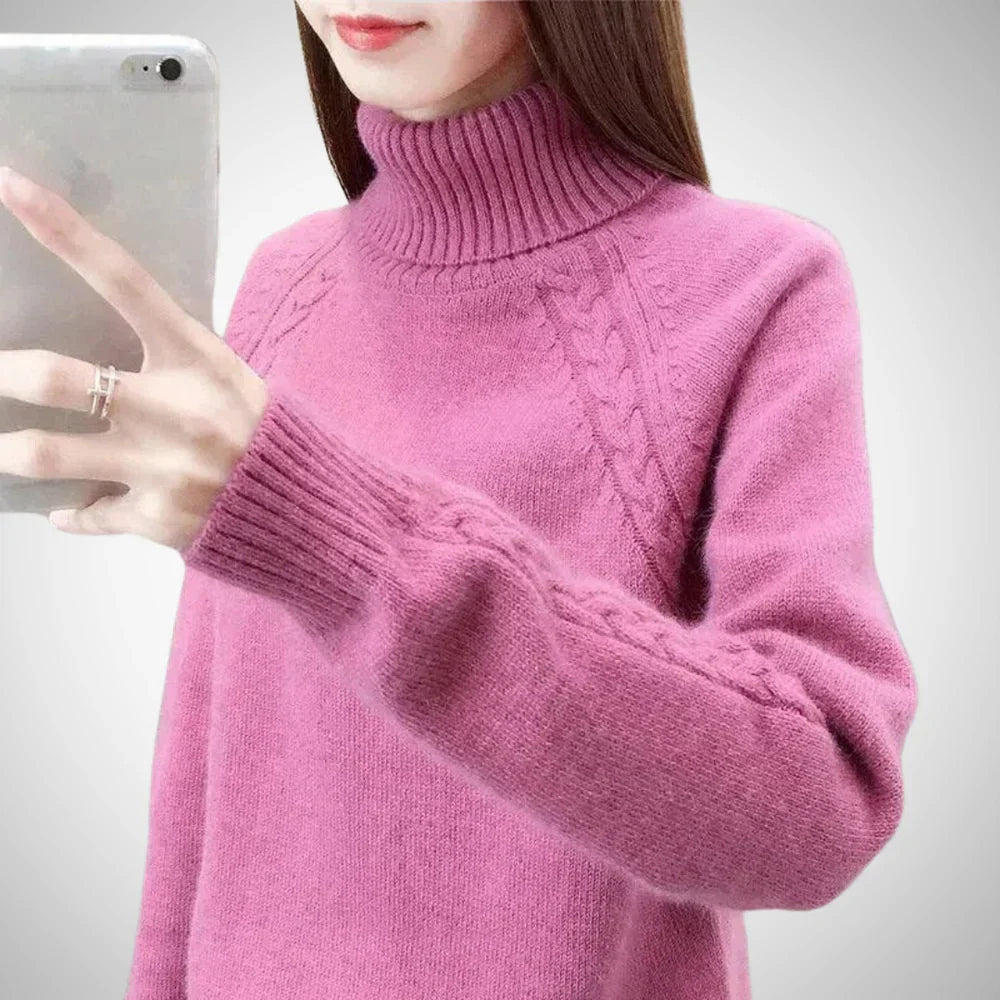 Hyvessa | Warme coltrui voor dames – Comfortabele gebreide trui voor herfst en winter