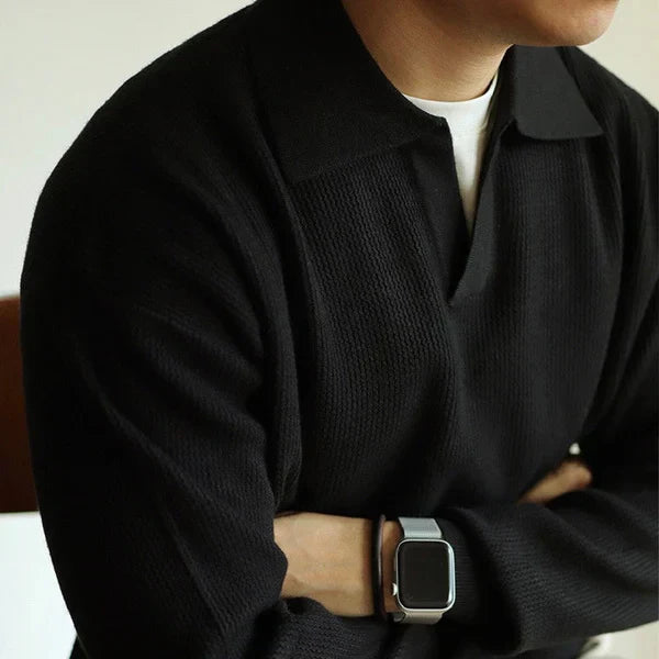 Prydon | Heren gebreide trui – gestructureerde polokraag, warme casual wintertrui