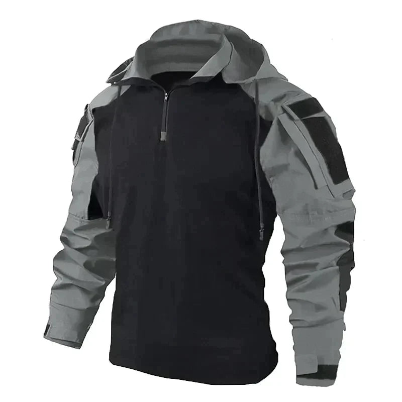 Yorran | Herren-Outdoorjacke mit halbem Reißverschluss und Kapuze – Freizeit- und Wanderjacke