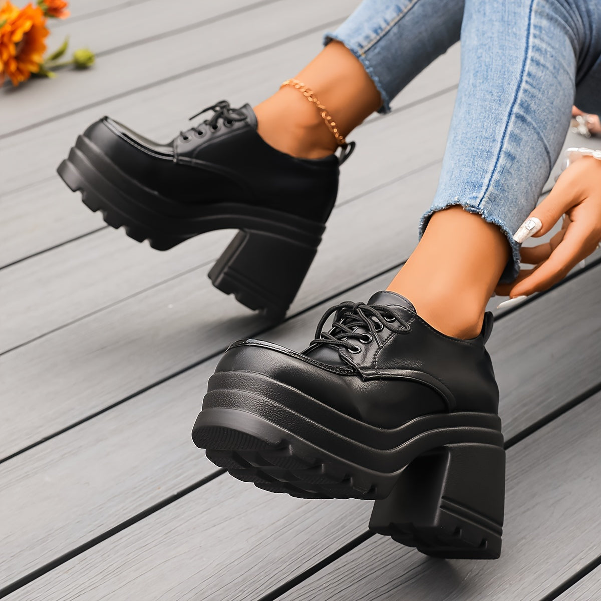 Plaforma | Retro platform oxfords voor dames – stoere veterschoenen, hakken in vintage stijl