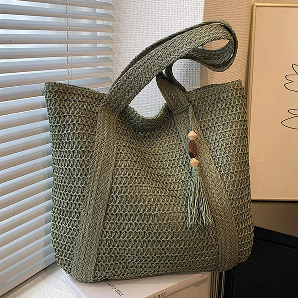Saen | Zomerhandtas voor dames – Casual, lichtgewicht schoudertas voor op het strand