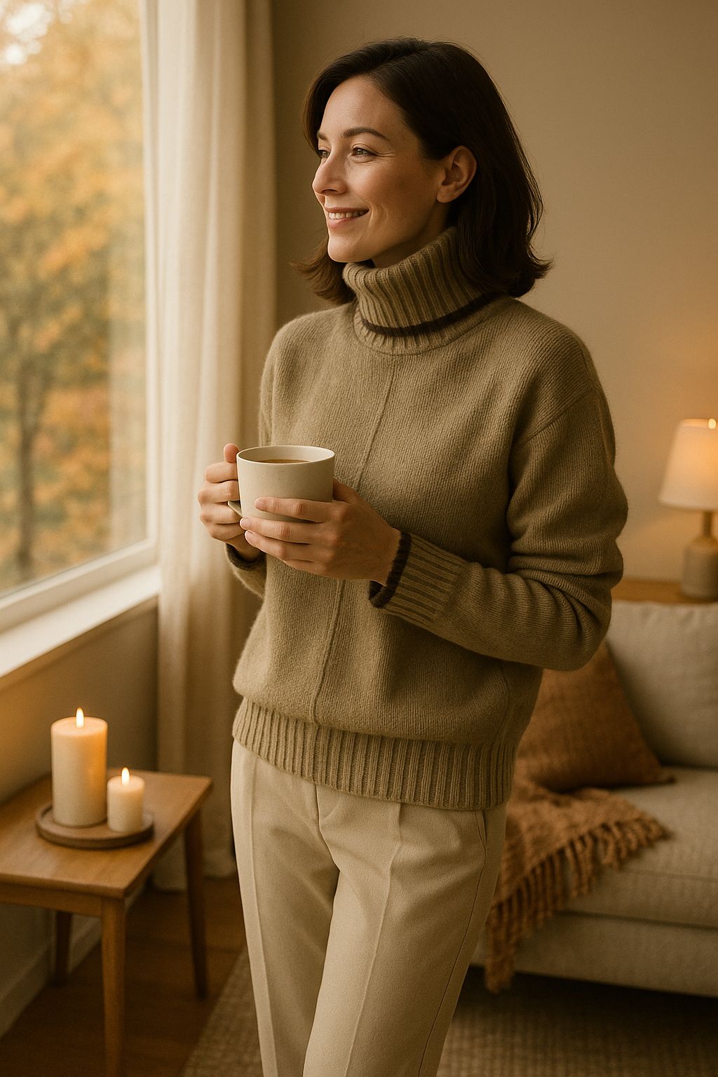 Aevelyn | Damestrui met col van kasjmier - Zachte Warme Trui voor Herfst Winter