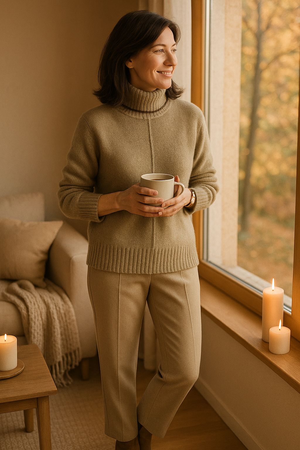 Aevelyn | Damestrui met col van kasjmier - Zachte Warme Trui voor Herfst Winter