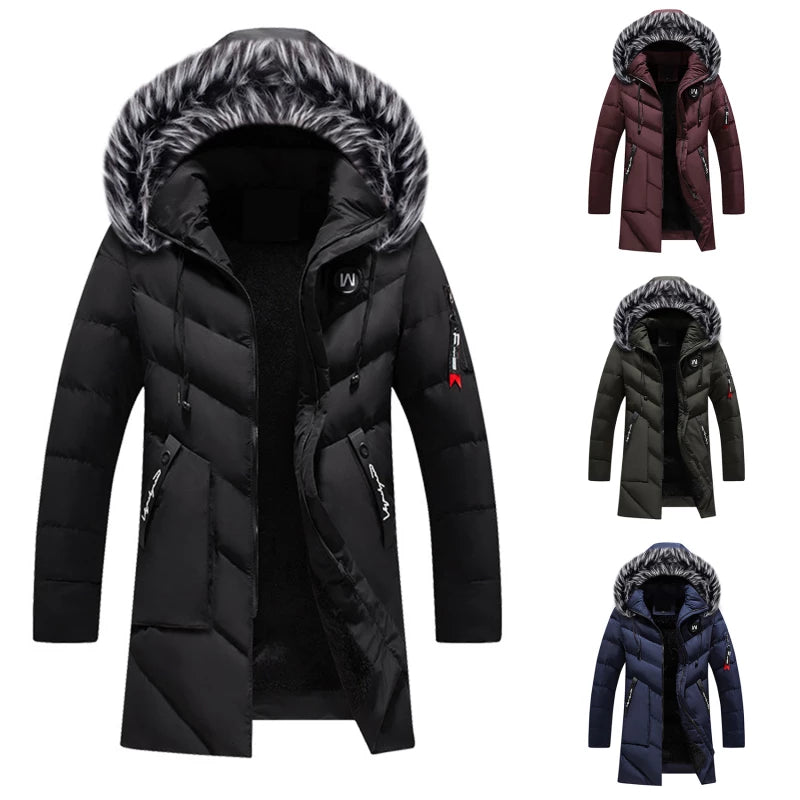 Thibault | Doudoune d'hiver matelassée pour homme, chaude et imperméable à col en fourrure, style décontracté