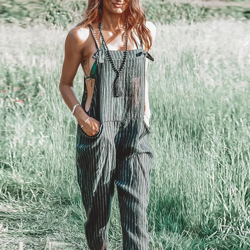 Zorica | Mouwloze Katoenen Linnen Jumpsuit voor Vrouwen - Casual & Comfortabele Overalls