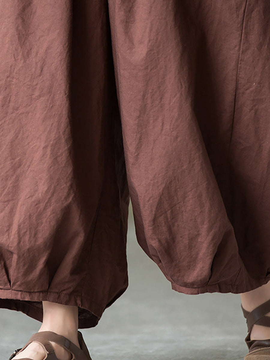 Caelira | Lanternbroek van katoen en linnen in grote maten – Casual broek met zakken en een relaxte pasvorm