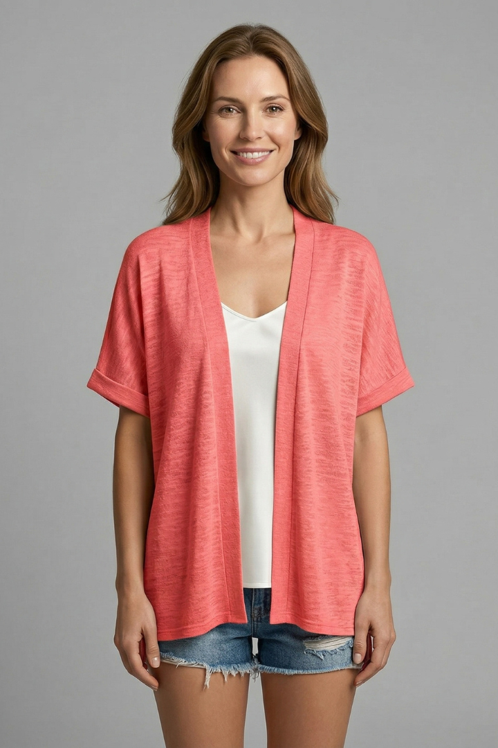 Avelisse | Dames Lichtgewicht Open Cardigan – Korte Mouwen, Ademend Zomer Cover-up