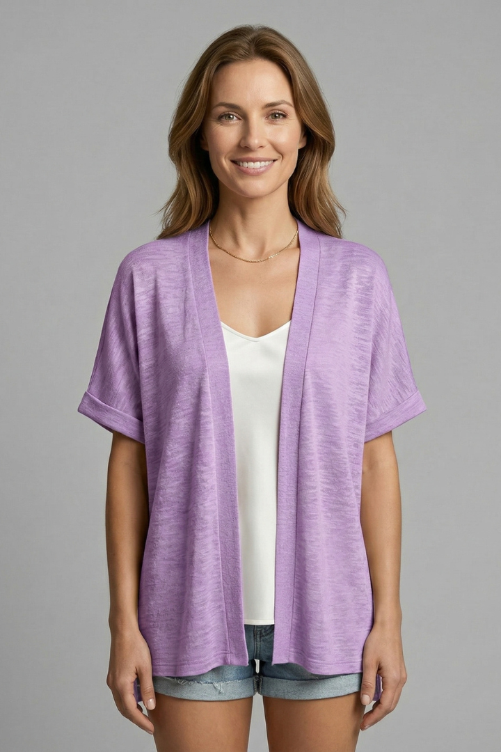 Avelisse | Dames Lichtgewicht Open Cardigan – Korte Mouwen, Ademend Zomer Cover-up