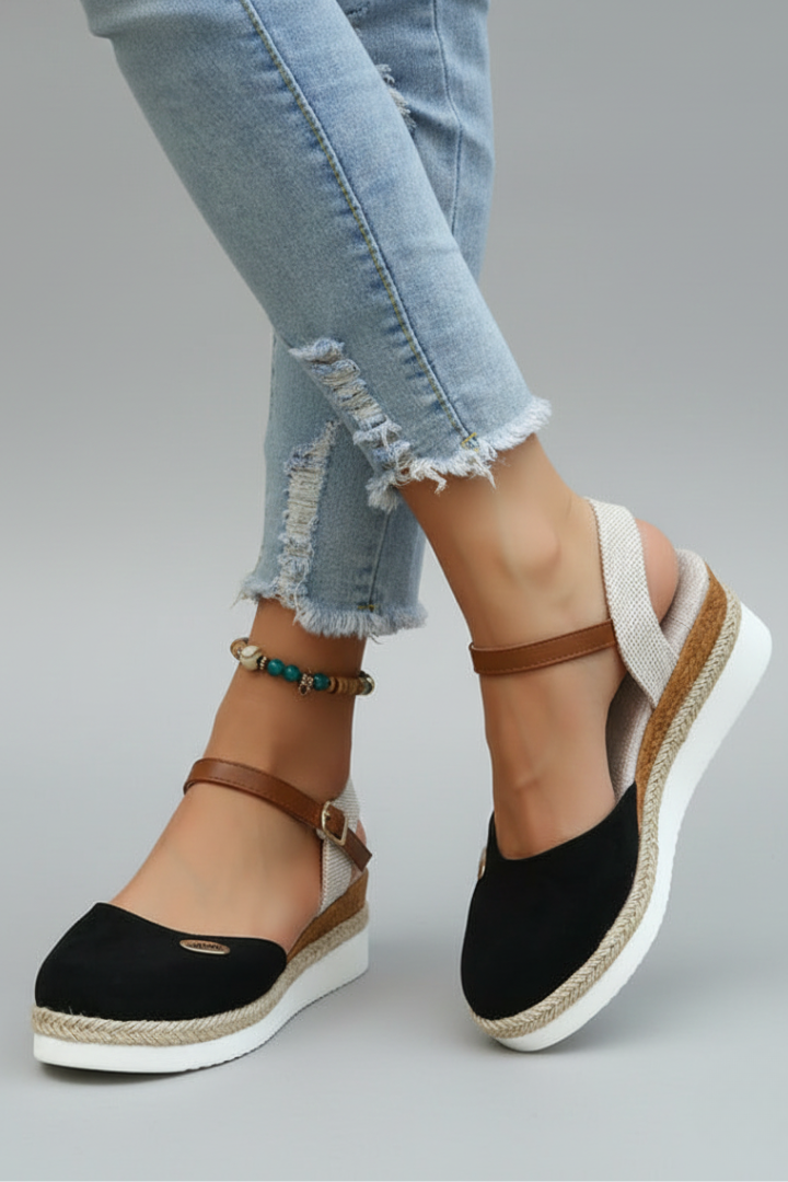 Auralia | Espadrilles voor dames met gesloten teen – met slingback-riempje