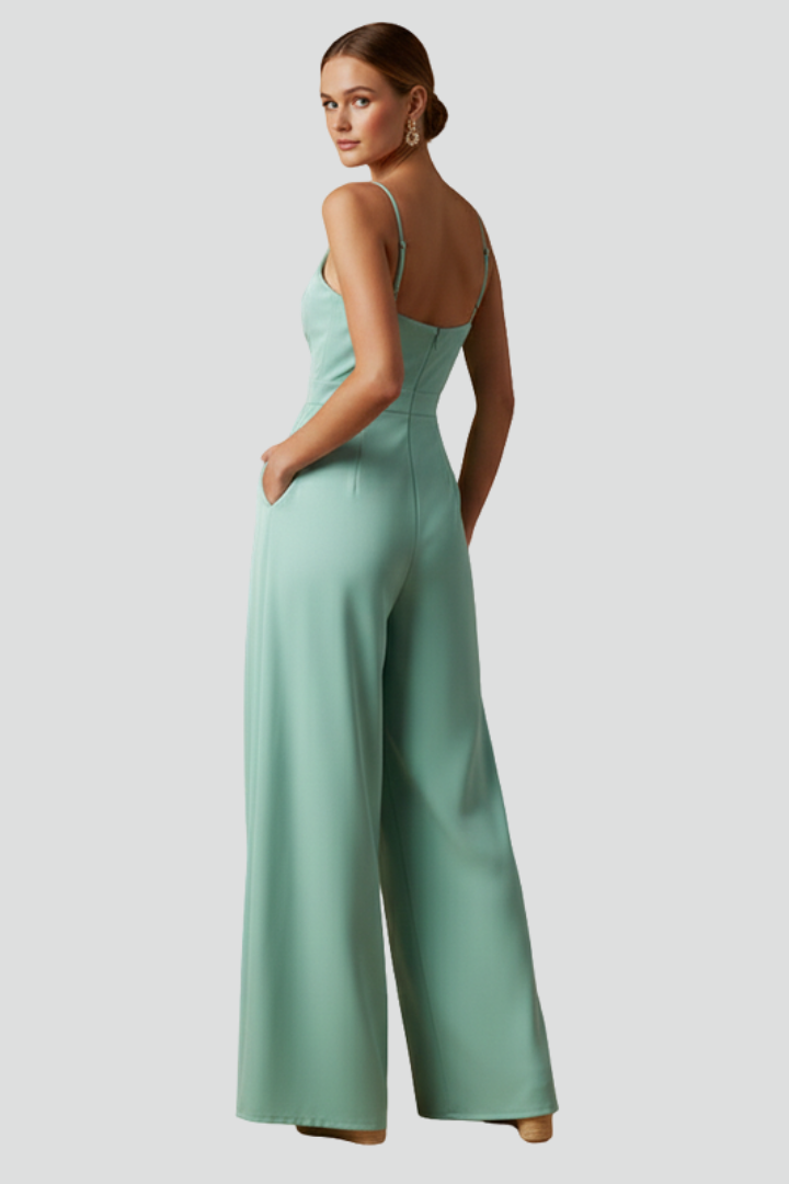 Orea | Jumpsuit voor dames met wijde pijpen – V-hals, mouwloos, casual en elegant eendelig kledingstuk