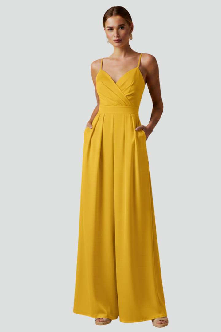 Orea | Jumpsuit voor dames met wijde pijpen – V-hals, mouwloos, casual en elegant eendelig kledingstuk