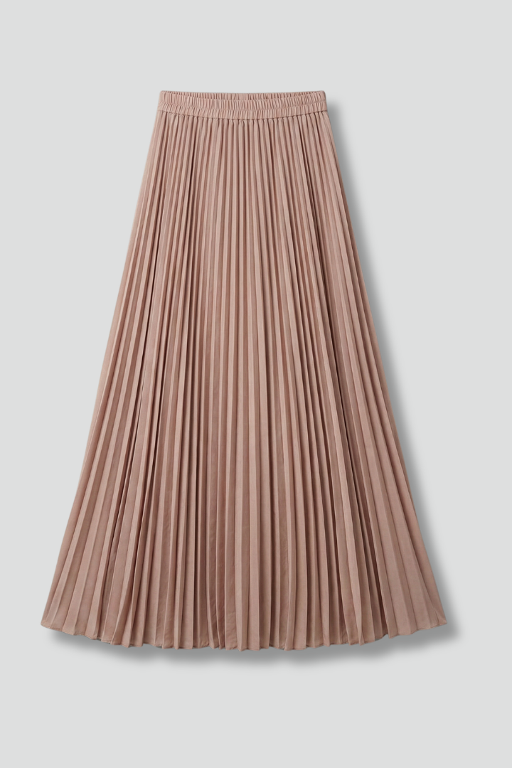Myraya | Geplooide maxi-rok voor dames, elastische tailleband, zwierige en casual instaprok