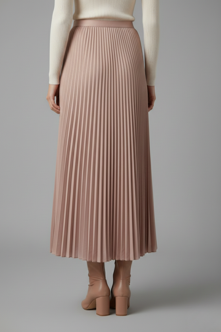 Myraya | Geplooide maxi-rok voor dames, elastische tailleband, zwierige en casual instaprok