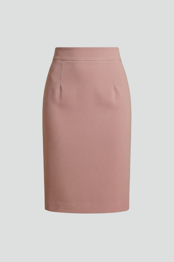Octavia | Hoge taille midi-rok voor dames – split aan de achterkant, aansluitende kokerrok tot knie-lengte