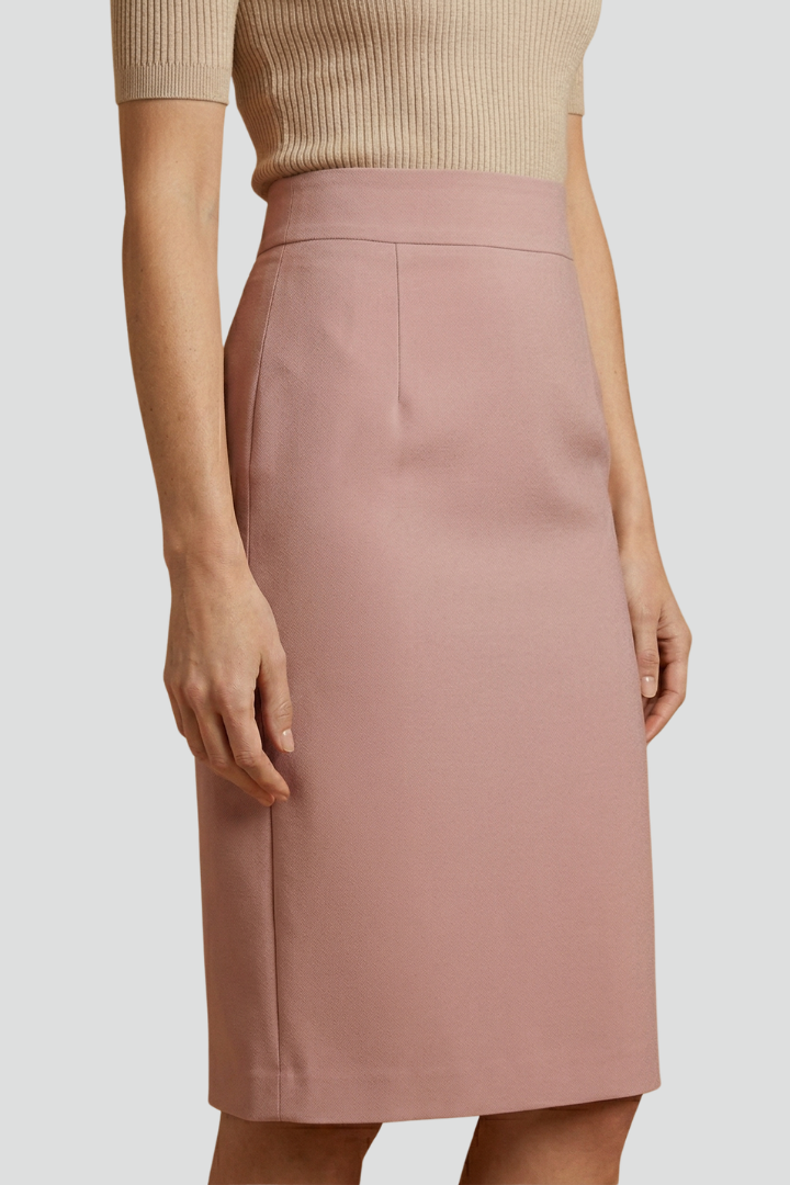 Octavia | Hoge taille midi-rok voor dames – split aan de achterkant, aansluitende kokerrok tot knie-lengte