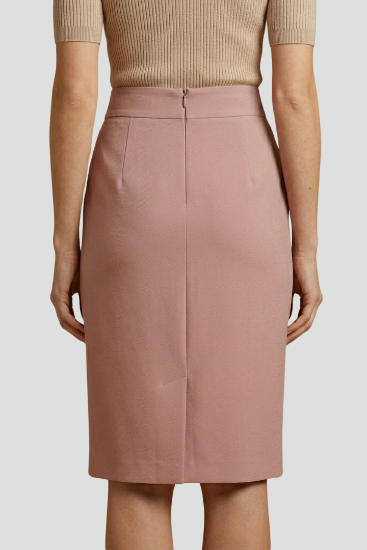 Octavia | Hoge taille midi-rok voor dames – split aan de achterkant, aansluitende kokerrok tot knie-lengte