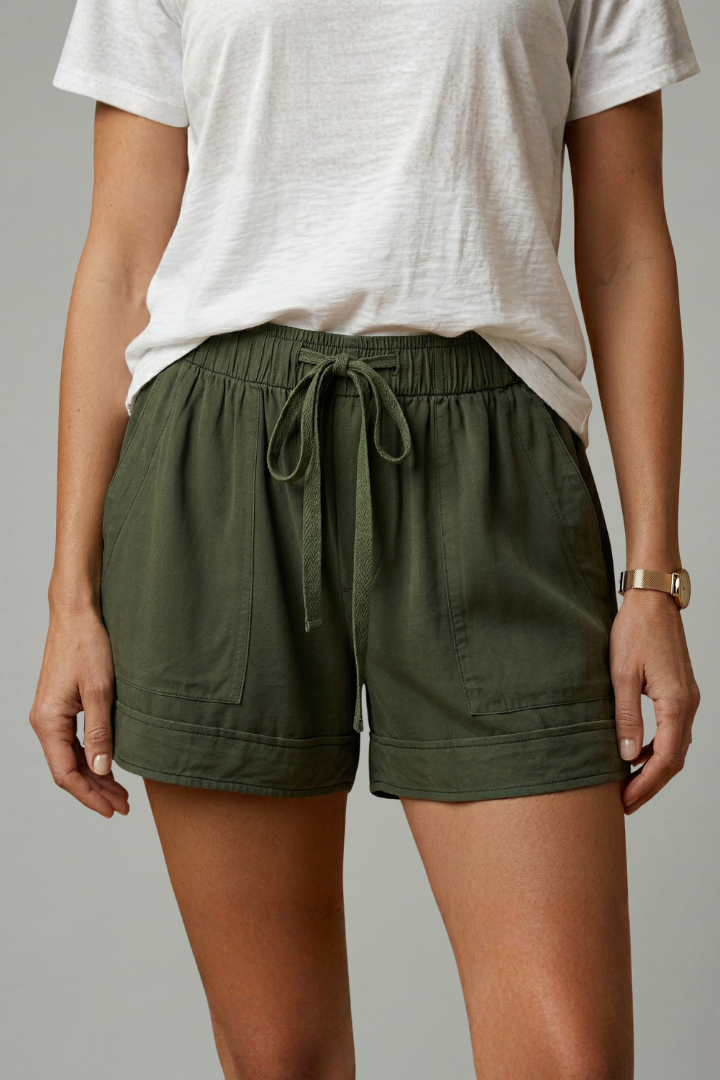 Thirielle | Dames Shorts met Trekkoord – Relaxte Pasvorm, Elastische Taille, Casual Zomershorts