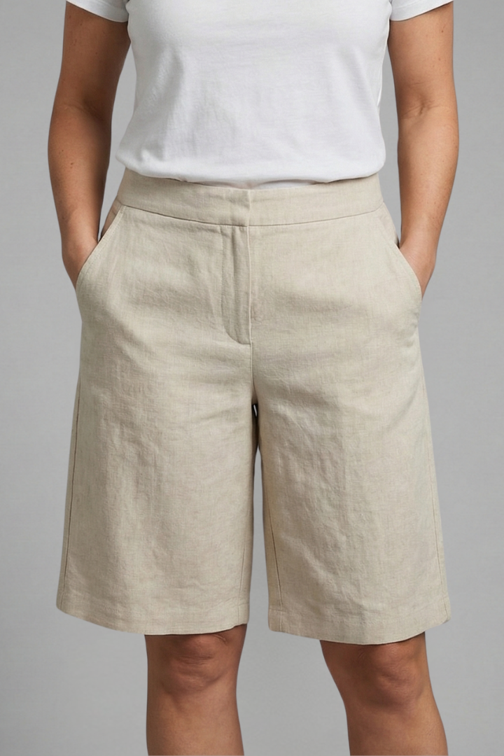 Elvessaen | Casual damesshort met elastische tailleband – Zomershort met hoge taille en zakken