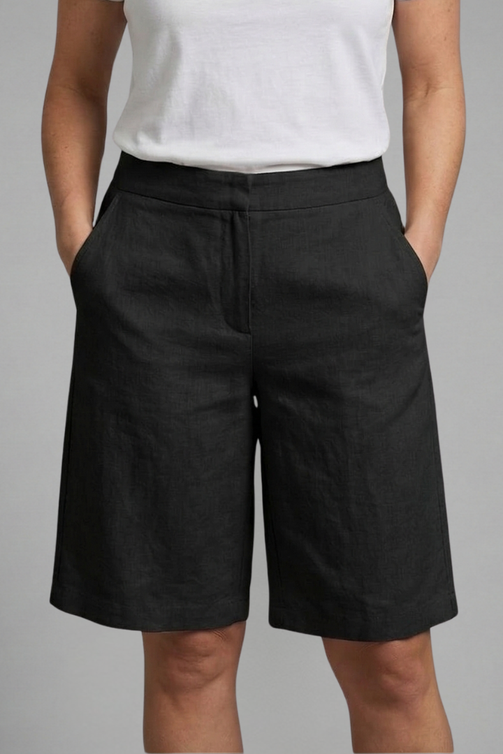 Elvessaen | Casual damesshort met elastische tailleband – Zomershort met hoge taille en zakken