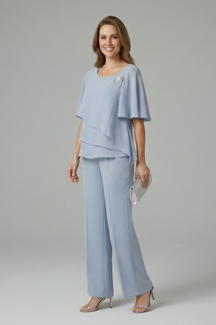 Acantha | 2-delige dames set – gelaagde top & rechte broek, instap casual co-ord outfit